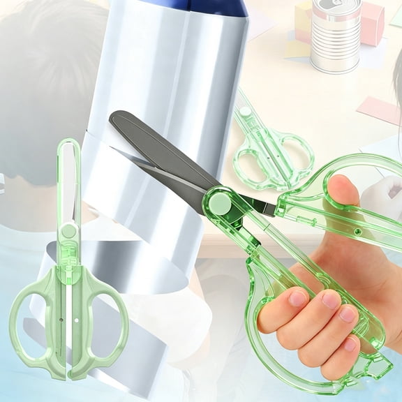 YingYouFu Non Stick Scissors for Office Desk, Titanium Coated Anti Stick Craft Scissors with Protective Cover, Stainless Steel Blade Shears for Paper Cardboard Tape Cutting