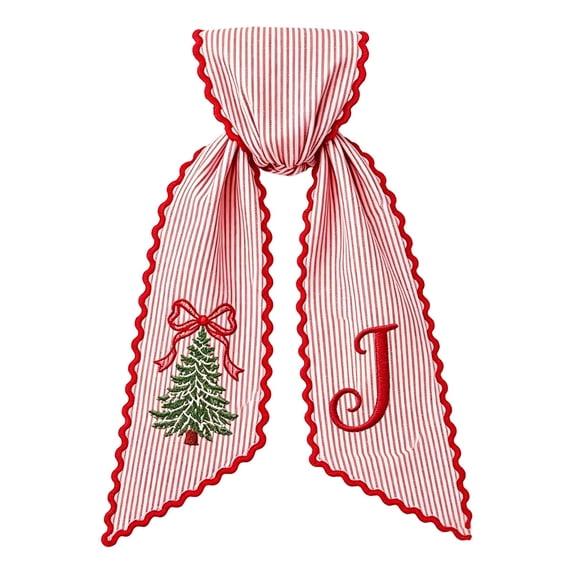 YingYouFu Personalized Christmas Wreath Sash with Monogram and Embroidery for Wreath, Present Wrapping, Party and Indoor Outdoor Decorations