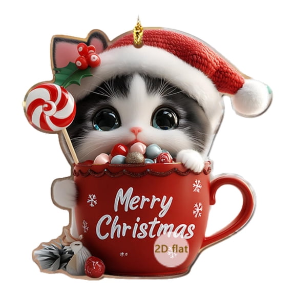 YingYouFu Pet Christmas Acrylic Window Hanging 2D Decor for Home Bedroom Holiday Celebration and Display