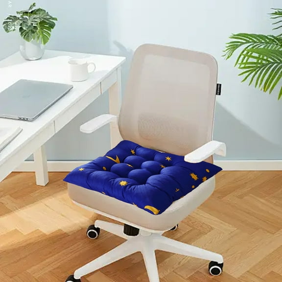 YingYouFu Printed Star Thickened Brushed Chair Cushion - Office, Student Chair Cushion, Dining Chair Cushion, Suitable for All Seasons, Comfortable, Stylish Seating Cushion