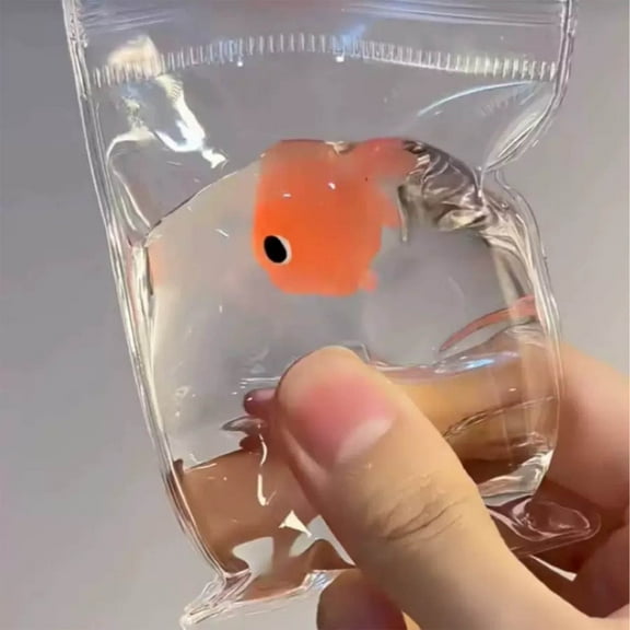 YingYouFu Realistic Fish and Clear Pvc Bag Stress Relief Toy - Cute Fish Toy for Ki-ds and Adults,Ideal for Anxiety Relief,Relaxation,and Stress Reduction,Ideal for Fidgeting