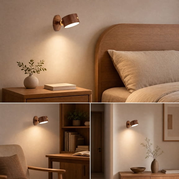 YingYouFu Rechargeable Wall Sconce, LED Wall Mount Light with Touch Control, Cordless Battery Operated Wall Lamp for Bedroom, Hallway, Living Room, Reading