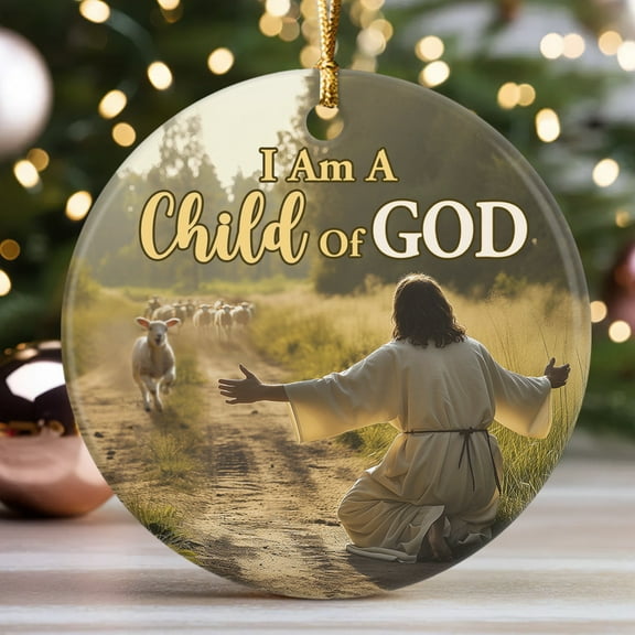 YingYouFu Round God's Son Religious Decoration Ornament for Christmas Tree Home Holiday Decor Child of Gods Theme