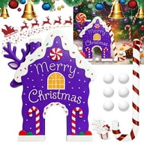 YingYouFu Santa Claus Christmas Mini Golf Game Set with Gingerbread Theme, Includes Candy Canes and 6 Balls, Portable Golf for Indoor Outdoor Party Gift and Fun