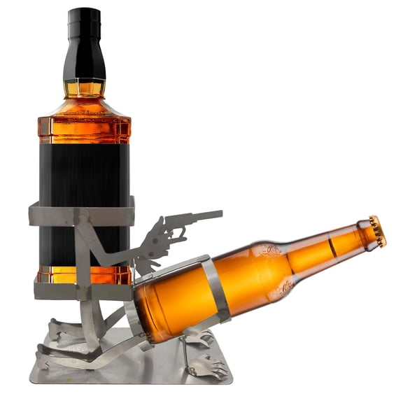 YingYouFu Skull Bottle Stand, Metal Skeleton Holders For Whiskey Beer, Steampunk Style Bar Decor For Kitchen, Beverage Display Rack ,