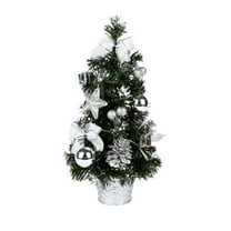YingYouFu Small Artificial Christmas Tree, 30cm LED Lit Tabletop Tree, Christmas Table Decoration, Mini Holiday Tree for Home, Desktop Festive Decor, Silver
