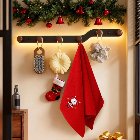 YingYouFu Snowman Christmas Embroidered Hand Towel Cotton Material for Kitchen Holiday Gift and Decoration with Santa Tree Design