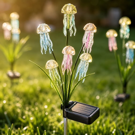 YingYouFu Solar Decorative Jellyfish Lights Outdoor, Wind Swaying Waterproof LED Yard Decoration, Magic Floating Lighting for Courtyard Garden Patio