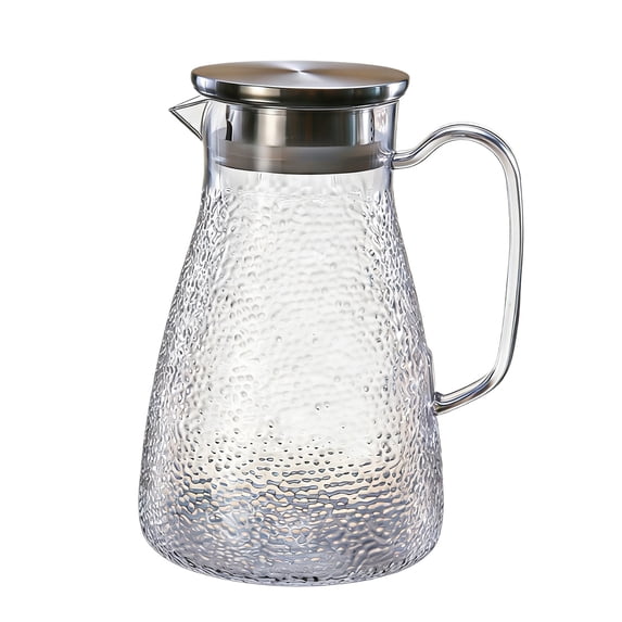 YingYouFu Summer Pitcher with Lid and Spout Water Pitcher Bedside Water Carafe Vintage Jug for Juice Coffee Iced Tea Hot Cold Beverage Lemonade Fridge