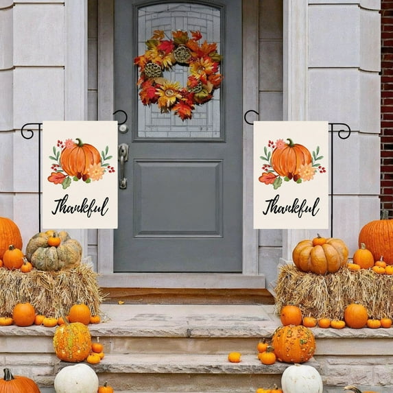 YingYouFu Thanksgiving Garden Flag Outdoor Decoration with Sunflower and Pumpkin Design for Fall Festival Holiday Decor Home Yard Flag