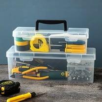 YingYouFu Tool Box, Small Part Storage Case, Portable Multipurpose Tool Organizer, Transparent Long Plastic Storage Box, for Screws, Accessories and Hardware Storage, M