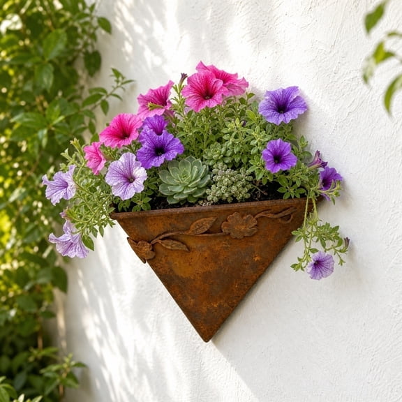 YingYouFu Triangular Wall Hanging Planters, Indoor Wall Mounted Flower Pots Decorative Plant Holders, Modern Creative Wall Decor for Indoor Plants, Home Garden, Balcony Decoration