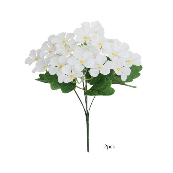 YingYouFu Two Pack Artificial Impatiens Hydrangea Floral Bundles, Lifelike Faux Bloom Stem Decor, Versatile Greenery Ornament for Wedding Venues, Home Garden, Fence Bonsai Displays