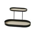 thumbnail image 1 of YingYouFu Two Tier Tabletop Organizer, Metal and Leather Display Tray for Cosmetics Jewelry Perfume, Bathroom Bedroom Desk Storage Rack, 1 of 6