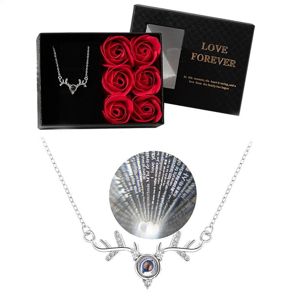 YingYouFu Valentine Gift Box Rose Lover Proposal Gift Jewelry Rose Box Small Rose Necklace Gift Box for Valentine decoration gift for Boyfriend and Girlfriend