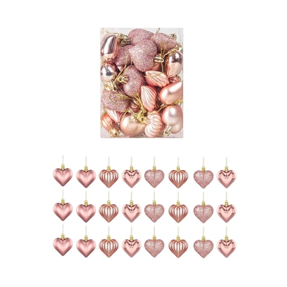 YingYouFu Valentine's Day Heart Ornaments 24Pcs Hanging Decorations Party Supplies for Wall Door Ceiling, Romantic Heart Shaped Decor for Home Festival Celebration