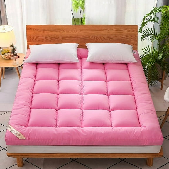 YingYouFu Velvet Mattress Topper with Three-Dimensional Design and Thickened Soft Cushion for Dormitory Bed, 71 x 79 Inches, Machine Washable