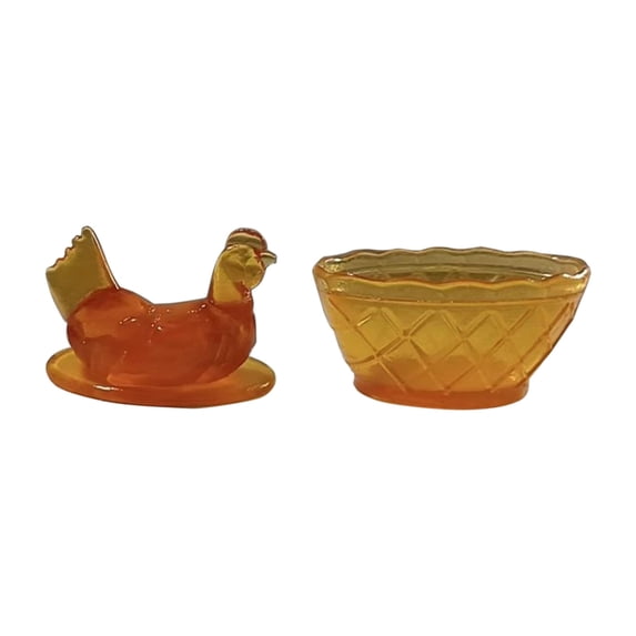 YingYouFu Vintage Resin Hen on Nest Dish with Lid - Large Pedestal Rooster Resin Candy Bowl, Colorful Crystal Candy Jar for Snacks, Dessert, Cookies | Home Kitchen Office Tabletop Decor