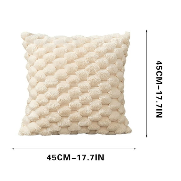 YingYouFu Weaving Snowflake Velvet Throw Pillow 18x18 Inches Solid Color Office Sofa Lumbar Support Bedside Cushion Home Decor