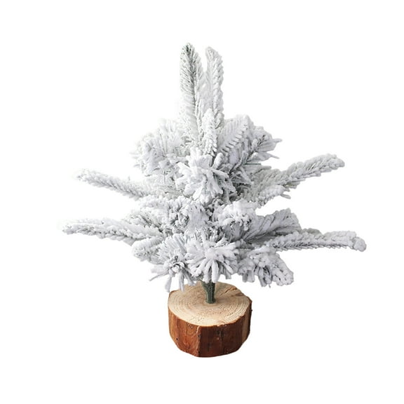YingYouFu White Flocked Christmas Tree with Snowflakes 30cm Realistic Miniature for Holiday Party Scene and Table Decorations