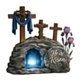 thumbnail image 1 of YingYouFu Wood Easter Resurrection Scene Cross Table Decor - He is Risen Religious Decor for Tabletop, Mantels, Tray & Perfect Christian Home Holiday Gifting, 1 of 7