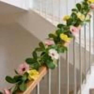 Yingchun Fake Flower Vines 180cm, Simulation Plastic Climbing Vine for Ceiling Pipe Wrapping, Realistic Yellow Blooms Green Leaves for Home Hotel Wedding Decoration