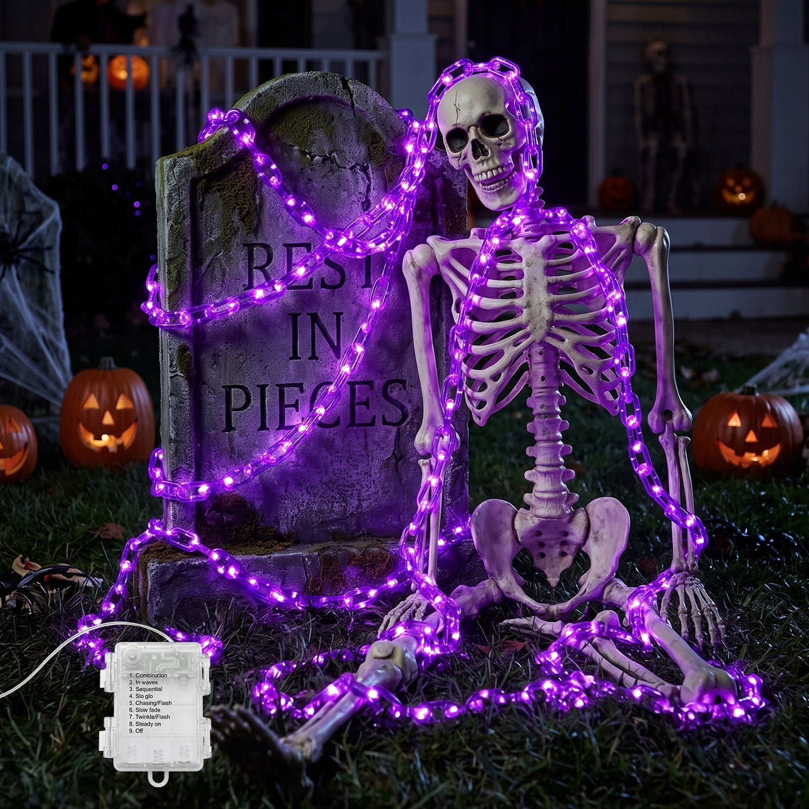 Yinghao 10FT Battery Powered Halloween Plastic Chain String Lights ...