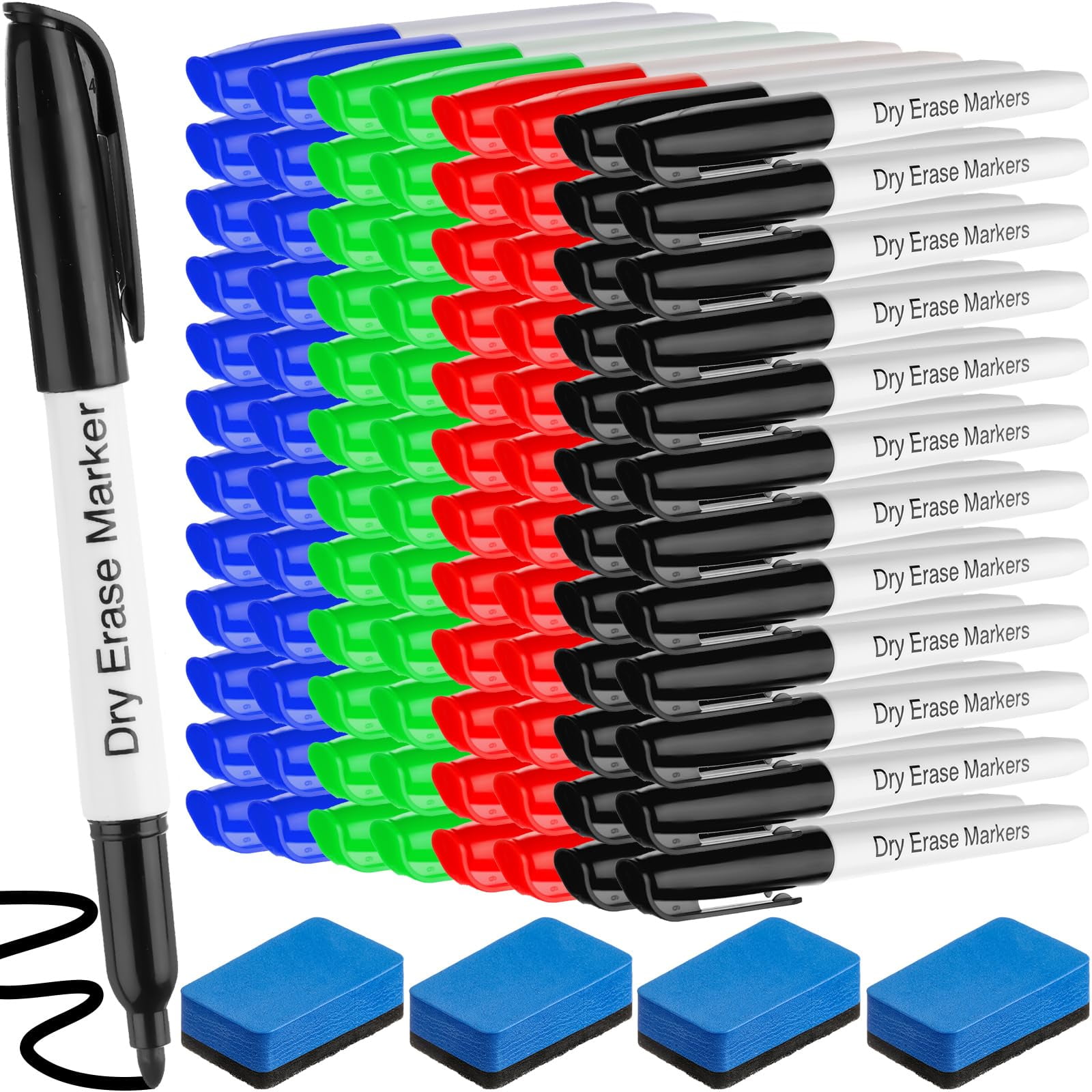 Yingzhao 100 Pcs Dry Erase Markers Bulk Fine Tip Dry Erase Markers with