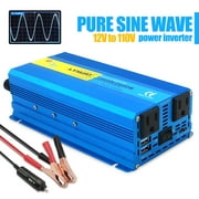 Yinleader 1000 Watt Pure Sine Wave Power Inverter 12V to 110V DC to AC Converter with 2 USB Ports and 2 AC