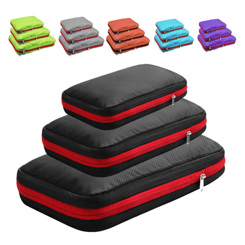 Small Compression Bags Yinreli 1/3Pcs Travel Compression Storage Bag Clothes Luggage Organizer ...