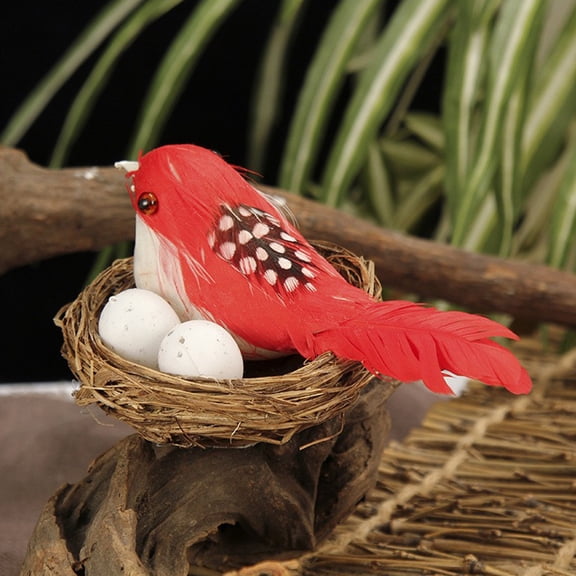 Yinreli 1 Set Artificial Bird Nest Realistic Looking Eco friendly Creative Craft Birds Statue Fake Bird Nest for Home