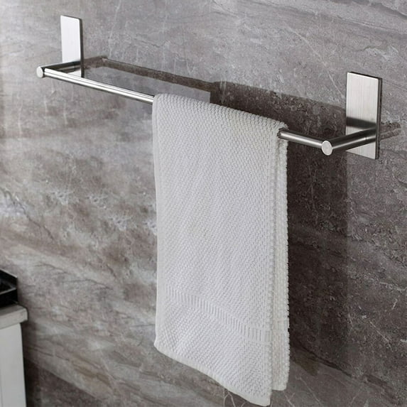 Yinreli Bathroom Stainless Steel Wall Mount Adhesive Towel Rack Clothes Holder Hanger
