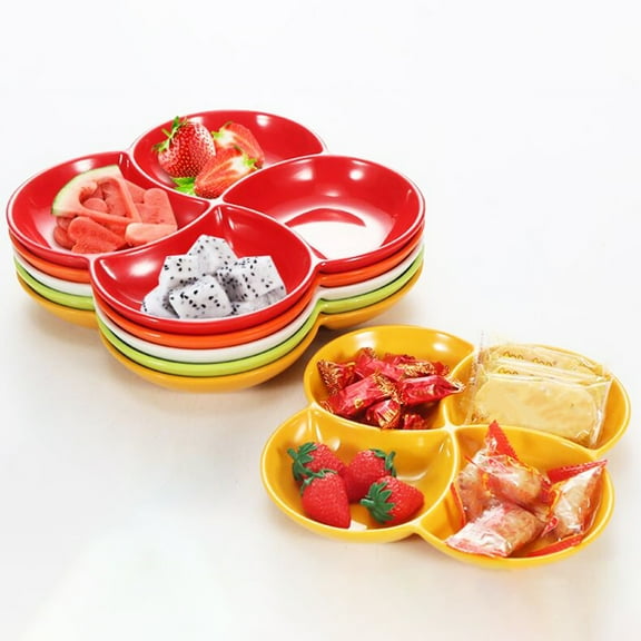 Yinreli Divided Plate Chip-resistant Smooth 4-Compartment Dishwasher Safe Serving Platter for Bar