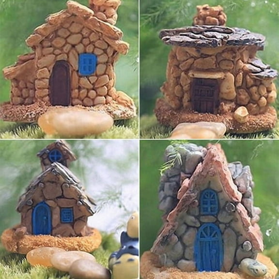 Yinreli Mini Stone House Decoration Fairy Garden Miniature Craft Micro Landscape Decors