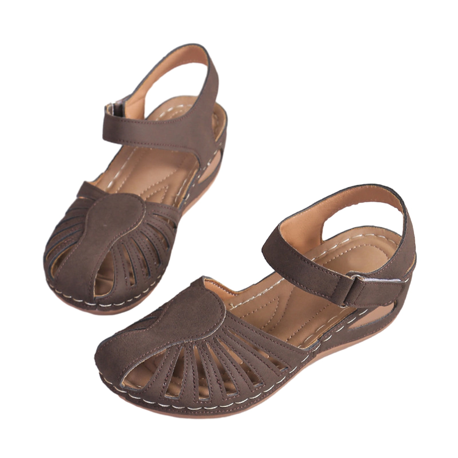 Yinreli Women Anti-slip Sandals Women’s Closed Toe Sandals Ankle Strap ...
