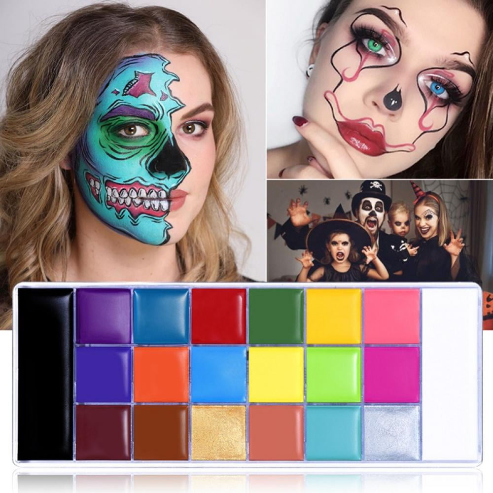 Face Paint Palette Makeup Kit 12 Water based Paints for Halloween Cosplay  Practical with 2 Brushes Face Painting Set Colorful - AliExpress