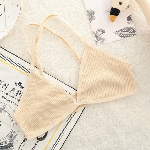 Yinrunx Bralettes for Women Cotton Bras for Women Womens Bralettes Bra and Underwear Set Cotton Bra Bralette Pack Cotton Bralette Women's Modern Cotton Lightly Lined Triangle Bralette