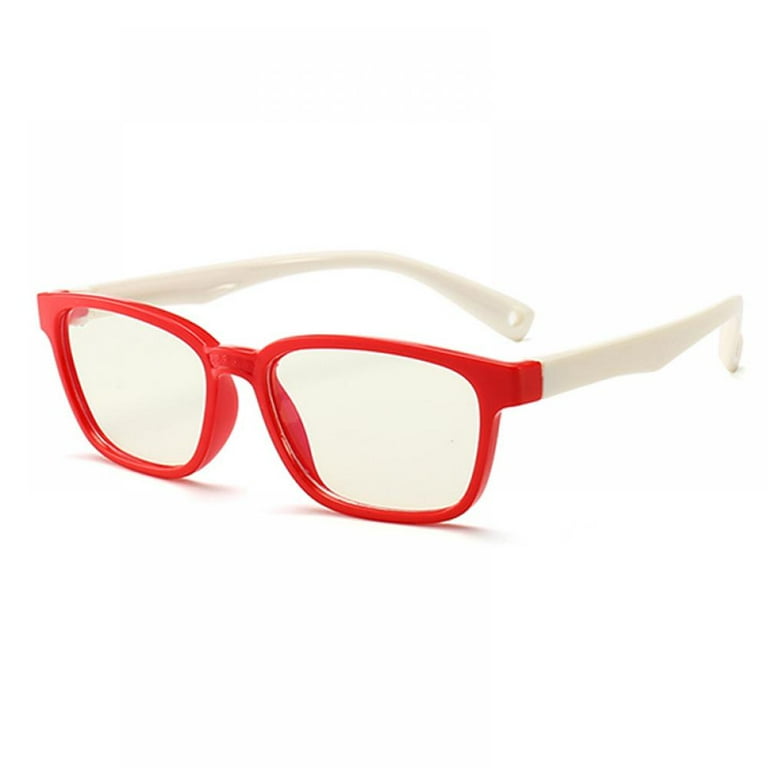 Yinrunx Kids Glasses Teens Frame Smart Looks Flexible Cute Eyewear Frame with Clear Square Lens for Boys Girls Age 3 15