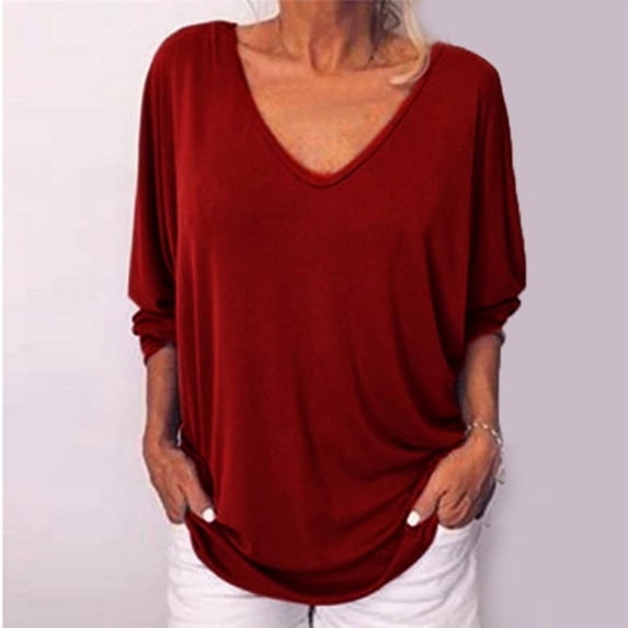 Yinrunx Oversized T Shirts for Women/ T Shirts for Women 3/4 Sleeve T Shirts for Women V Neck T Shirts Women T Shirt Dresses for Women Summer T Shirts for Women Fashion V Neck Blouses Shirts for Women