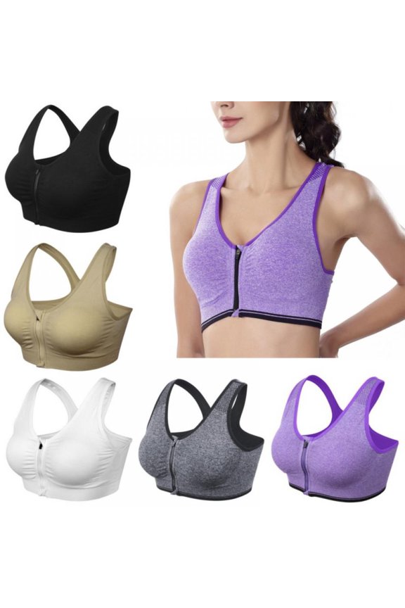 Sports Bra Sports Bras for Women/ Women's Sports Bras Sports Bras for Women High Support Front Closure Bras for Women Front Closure Bra Zip Front Sports Bra Push Up Sports Bras for Women