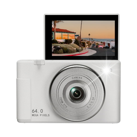 Yintiny 2K Digital Camera 16X Digital Zoom Compact Point and Shoot Camera Portable Camera White