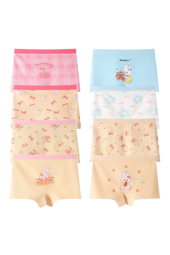 Girls Boyshorts Soft Cotton Underwear,8-Pack,Sizes 2-10
