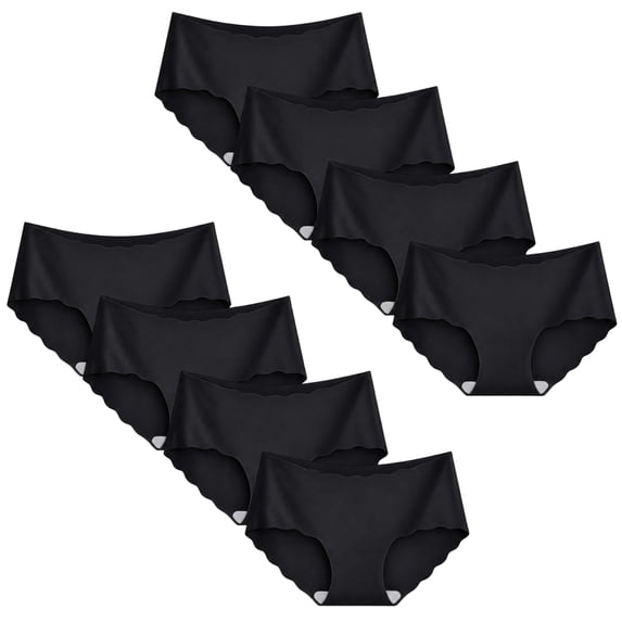 Yintry Girls Mid Rise Seamless Panties Strechy Underwear, 8 Pack, Size 9-16
