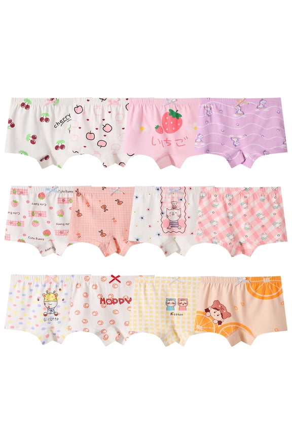 Kids Boxers Girl Eversoft Underwear,12 Pack,Sizes 2-12