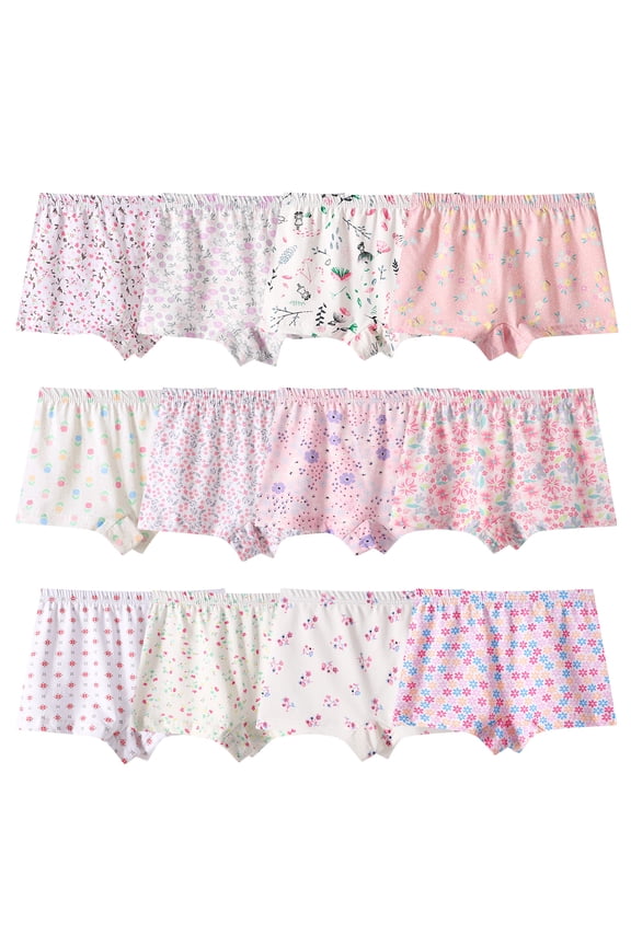 Kids Boxers Girl Eversoft Underwear,12 Pack,Sizes 2-12