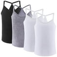 thumbnail image 1 of Yintry Kids Soft Undershirt Girls'Stretch Y-strap camisole, 4 Pack, Size 2-10, 1 of 6
