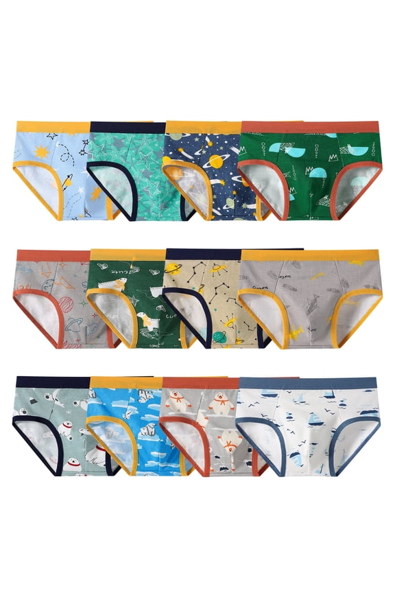 Toddler Boys Underwear Kids Cotton Briefs,12 Pack, Sizes 2-10