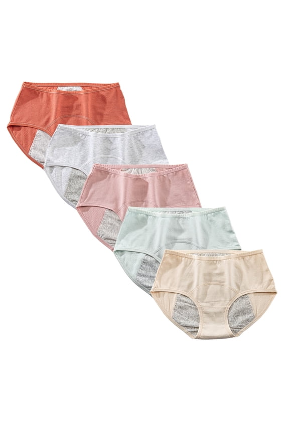 teen Girls'Leakproof Menstrual Brief Underwear,5 Pack,Size 10-16