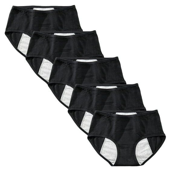 Yintry teen Girls'Leakproof Menstrual Brief Underwear,5 Pack,Size 10-16