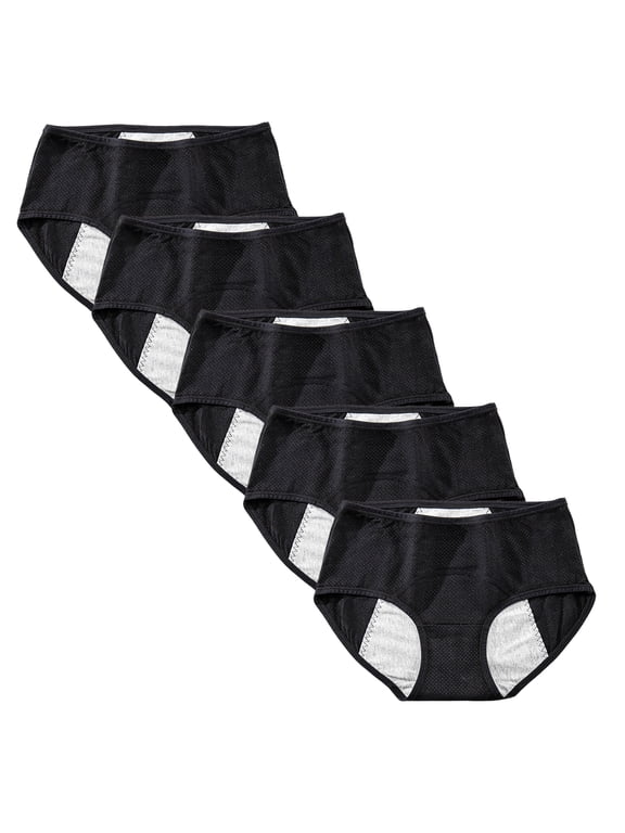 teen Girls'Leakproof Menstrual Brief Underwear,5 Pack,Size 10-16